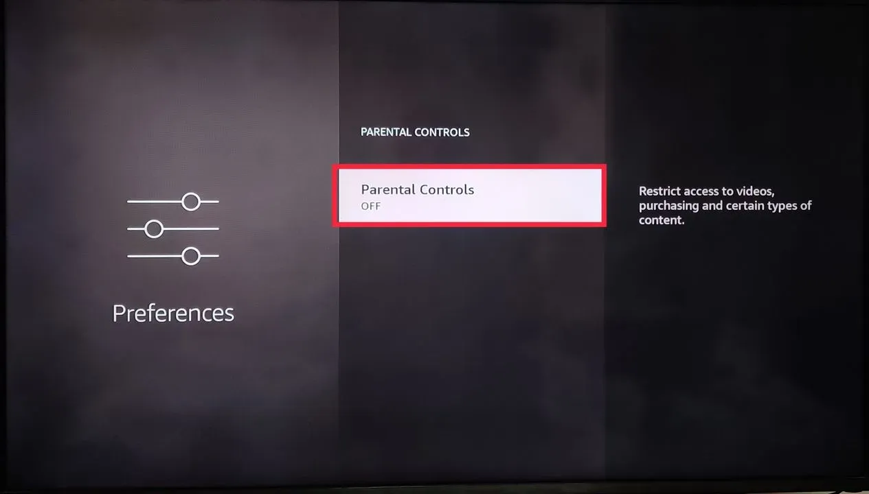 Image showing Parental Controls being off